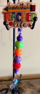 Teacher Beaded Badge Reel