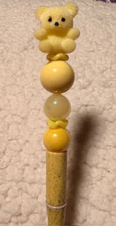 Yellow Bear Beaded Pen